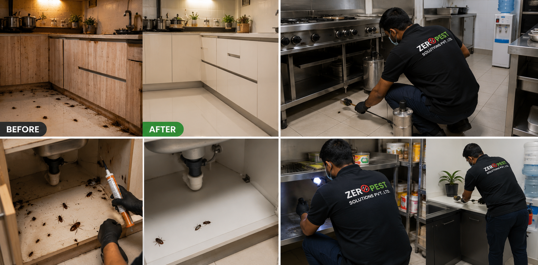 Before after cockroach treatment Gurgaon