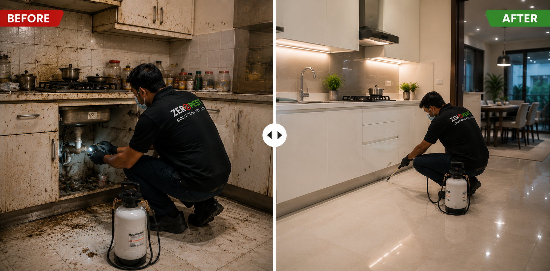 Before after pest control Gurgaon