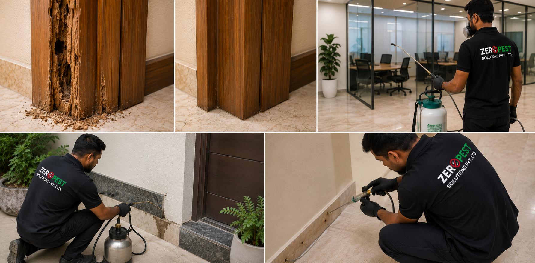 Before after termite treatment noida